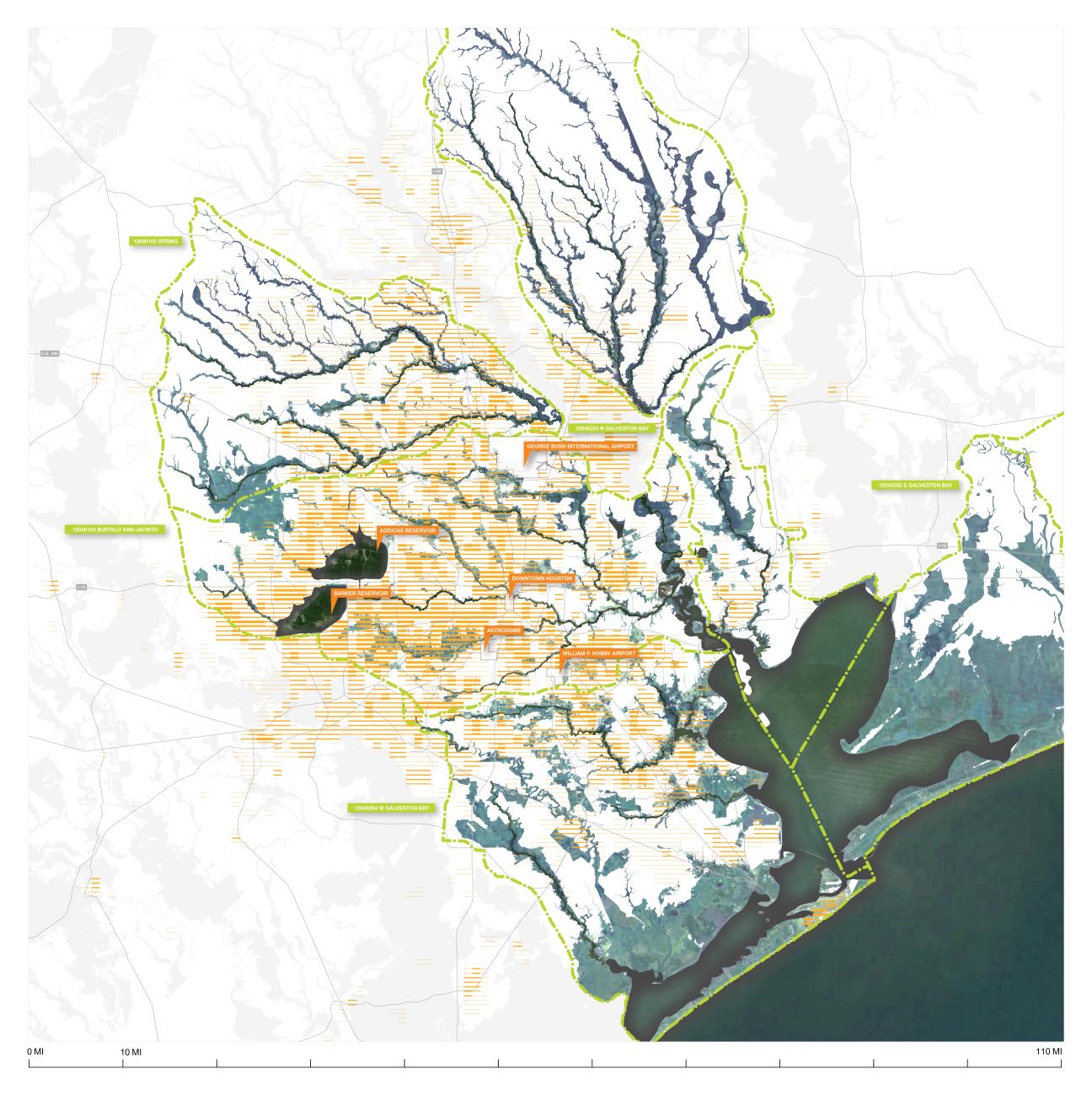 Map of Houston area