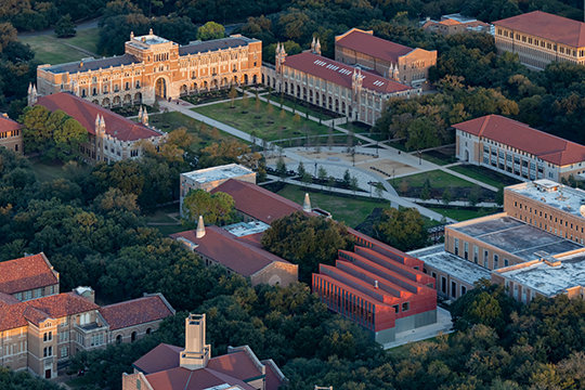 Aerial view of Rice School of Architecture