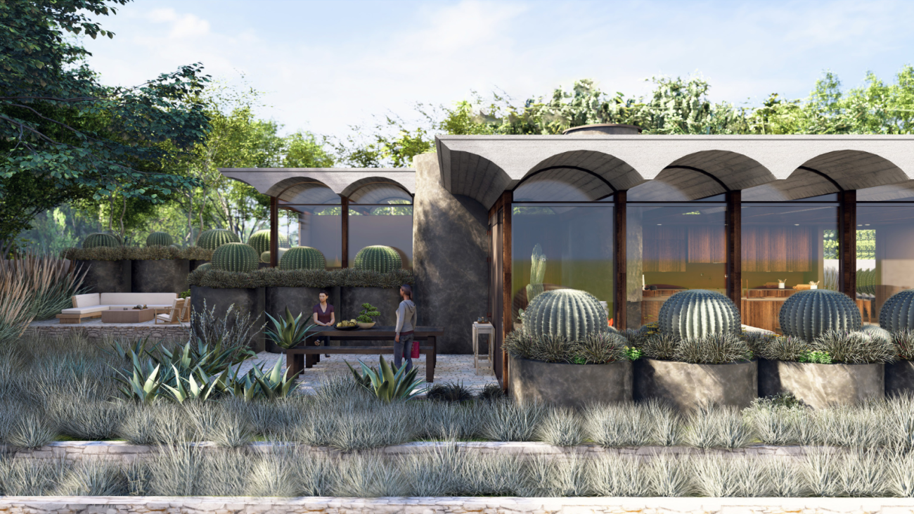 Barrel Cactus, an accessory dwelling unit (ADU) and guest house. Rendering courtesy Michael Matthews  Studio.