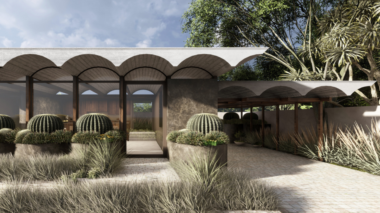 Barrel Cactus, an accessory dwelling unit (ADU) and guest house. Rendering courtesy Michael Matthews  Studio.
