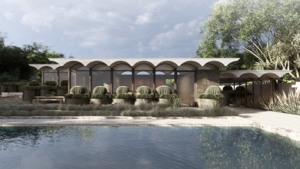 Barrel Cactus, an accessory dwelling unit (ADU) and guest house. Rendering courtesy Michael Matthews  Studio.
